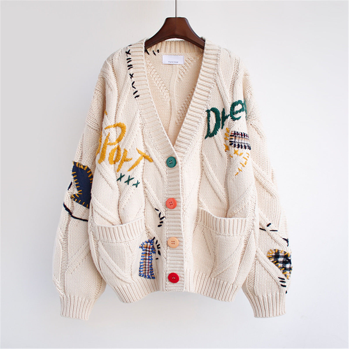 CozyArt Embroidered Knit Cardigan