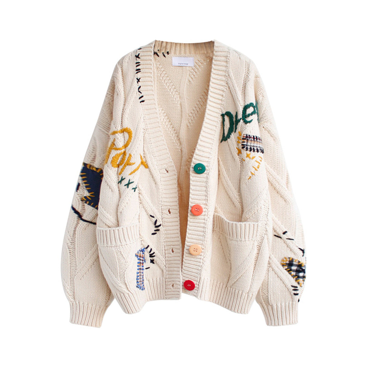 CozyArt Embroidered Knit Cardigan