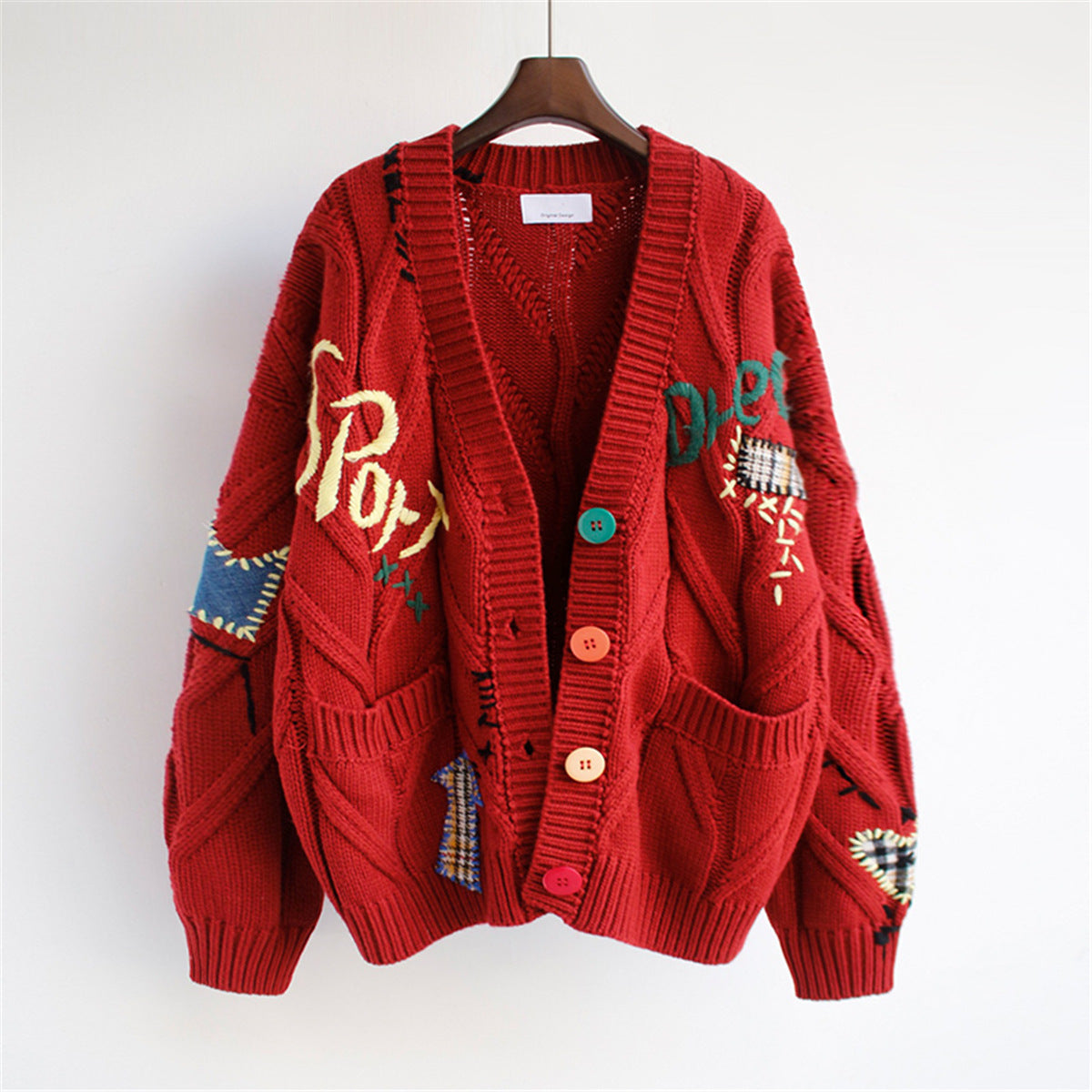 CozyArt Embroidered Knit Cardigan